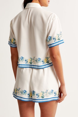 Short Hoge Taille - Wit en Blauw