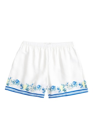 Short Hoge Taille - Wit en Blauw