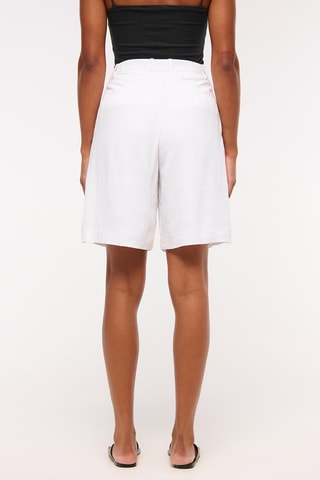 Linnen Short Hoge Taille- Wit