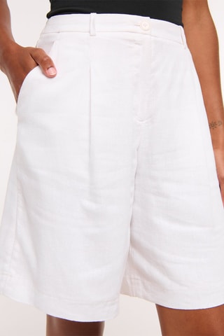 Linnen Short Hoge Taille- Wit