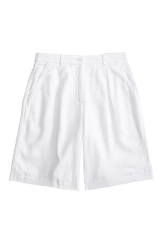 Linnen Short Hoge Taille- Wit