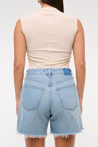 Spijkershort Hoge Taille - Blauw