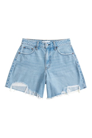 Spijkershort Hoge Taille - Blauw