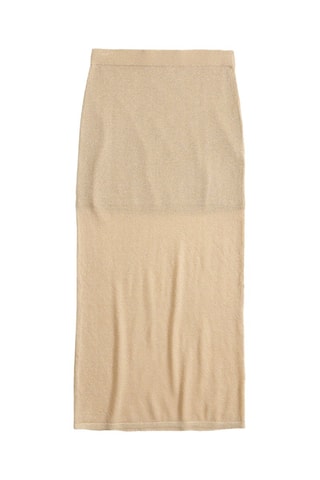 Falda recta de talle alto - Beige