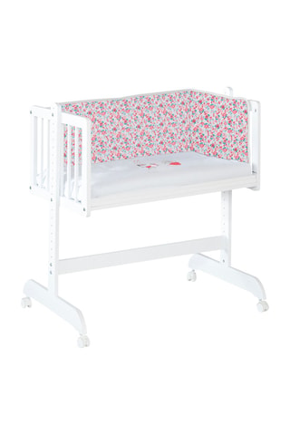 Minicuna de colecho y juego de cuna London - Hasta 8 meses - Blanco, rosa, rojo y verde
