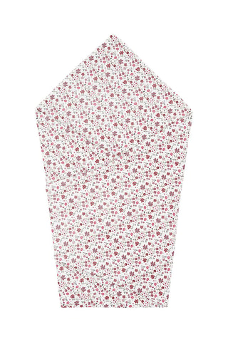 2 muselinas Liberty - 120 x 120 cm - Blanco y rosa