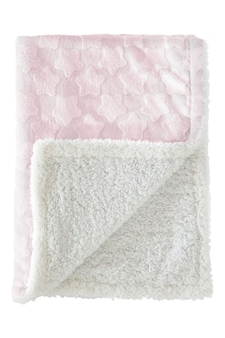 Manta Estrellas - 80 x 110 cm - Blanco y rosa