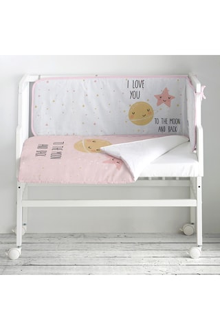 Minicuna de colecho de haya, nórdico y protector de cuna Love to the Moon - Hasta 9 meses - 15 kg - Multicolor