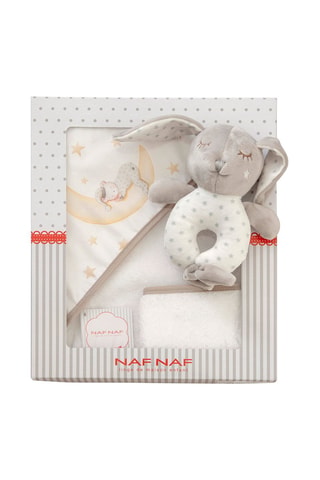 Estuche capa de baño, manopla y doudou Marlon Night - 3 artículos - 75 x 75 cm - Beige