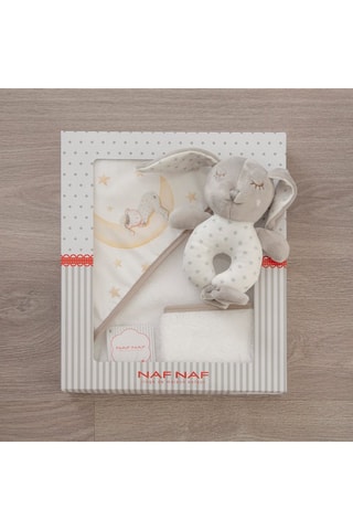 Estuche capa de baño, manopla y doudou Marlon Night - 3 artículos - 75 x 75 cm - Beige