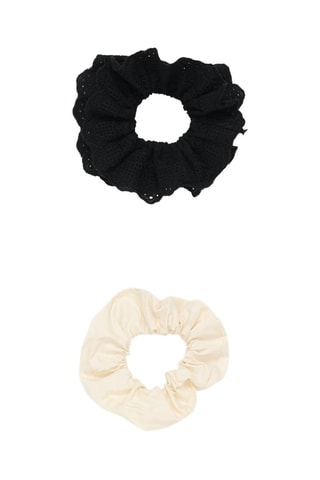 2 scrunchie - Nero ed ecrù
