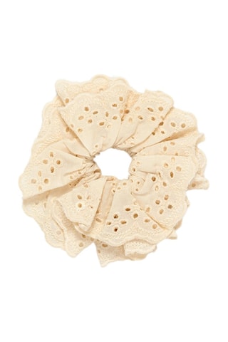 Scrunchie in sangallo - Beige
