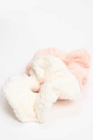 2 scrunchie - Bianco e rosa