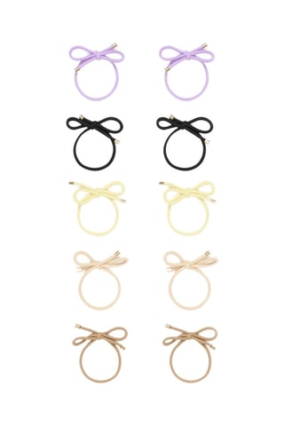 10 elastici per capelli - Malva e nero