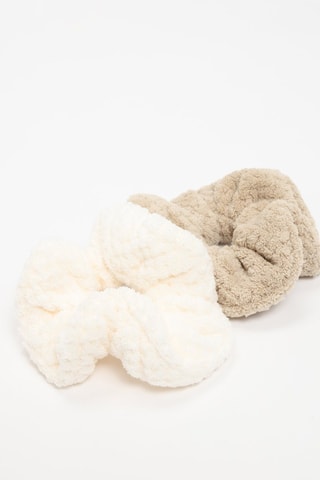2 scrunchie - Taupe ed ecrù