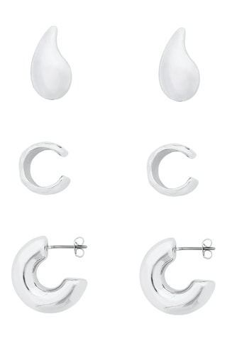 2 orecchini e 2 ear cuff - Argentato