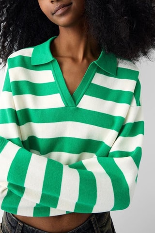 Maglia corta - Verde ed ecrù