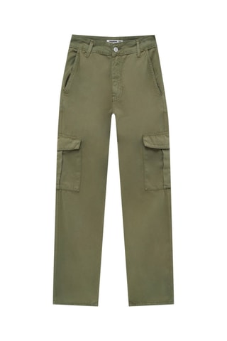 Pantaloni straight - Verde scuro