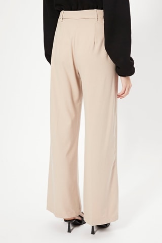 Pantaloni wide legs a vita alta - Beige