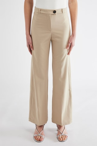 Pantaloni wide legs a vita alta - Beige
