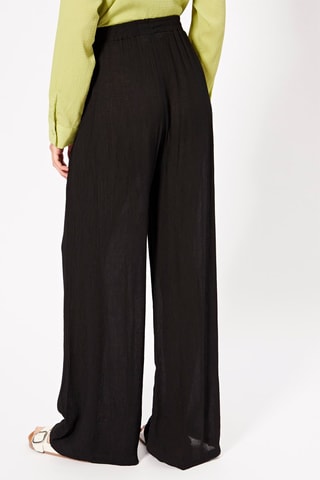 Pantaloni wide legs a vita alta - Nero
