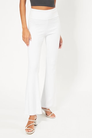 Pantaloni flare a vita alta - Bianco