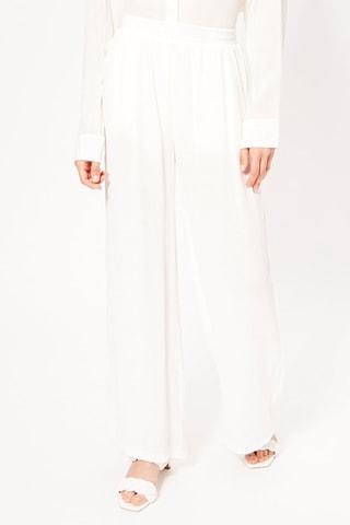 Pantaloni wide legs a vita alta - Bianco