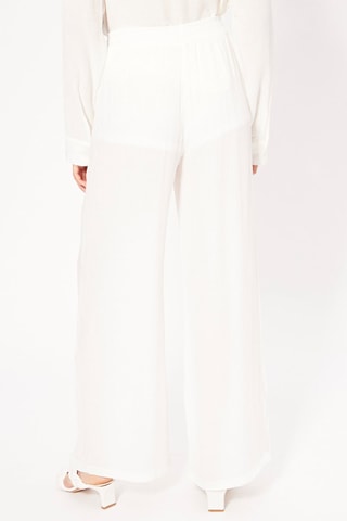 Pantaloni wide legs a vita alta - Bianco