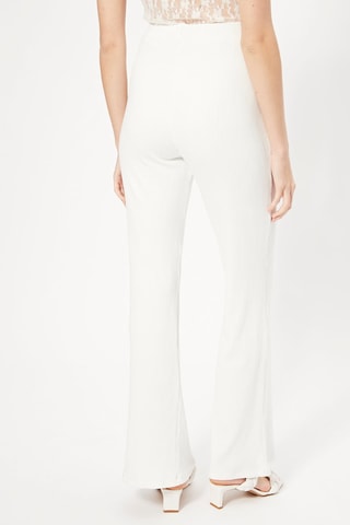 Pantaloni flare a vita alta - Bianco