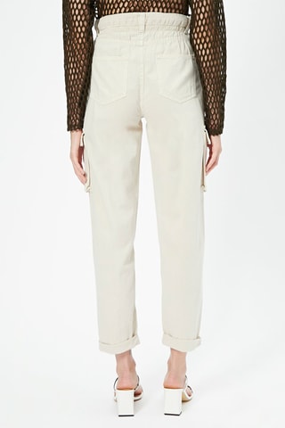 Pantaloni cargo a vita alta - Ecrù