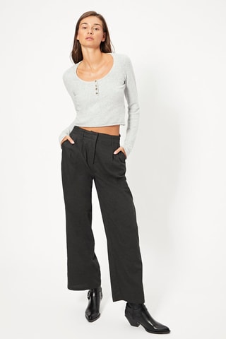 Pantaloni dad fit a vita alta - Antracite