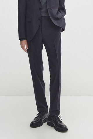 Pantaloni da completo in lana - Navy
