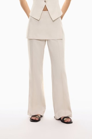 Pantaloni effetto trompe-l’œil a vita alta - Ecrù