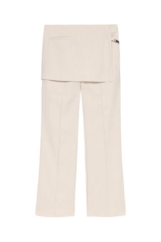 Pantaloni effetto trompe-l’œil a vita alta - Ecrù