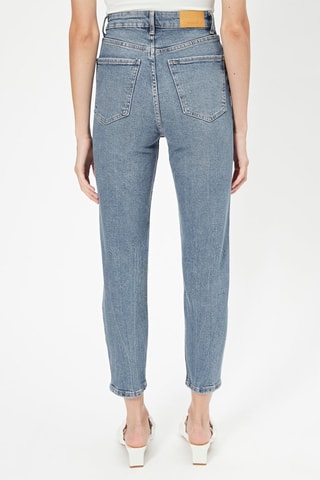 Jeans slim 7/8 a vita alta - Azzurro