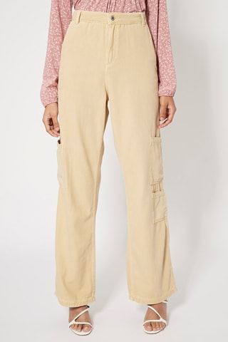 Pantaloni cargo a vita alta - Beige
