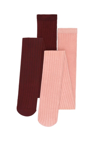 2 collant - Bordeaux e rosa