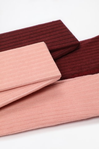 2 collant - Bordeaux e rosa