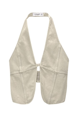 Crop top in jeans - Grigio chiaro