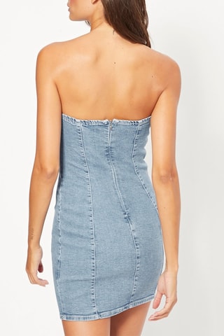 Abito bustier in jeans - Azzurro