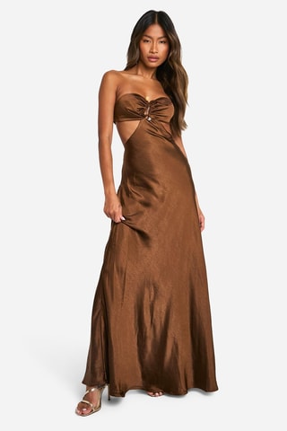Abito bustier - Marrone 