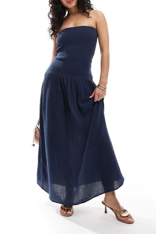 Abito bustier senza maniche - Navy