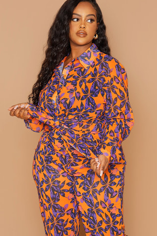 Camicia - Arancione e viola