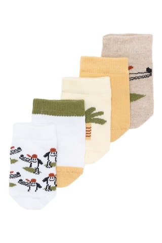 5 paia di calze - Bianco e beige
