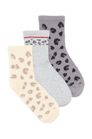 3 paia di calze - Ecrù e grigio