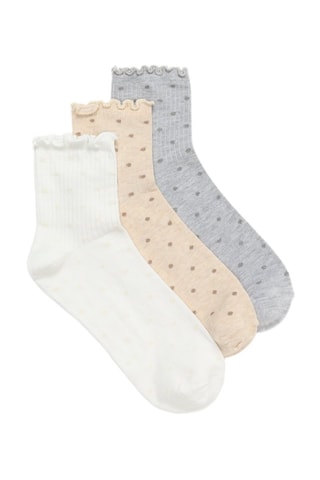 3 paia di calze - Bianco e beige