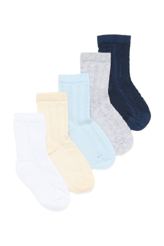 5 paia di calze - Bianco e grigio melange
