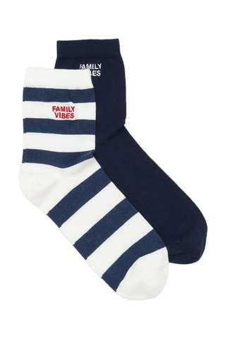 2 paia di calze - Ecrù e navy