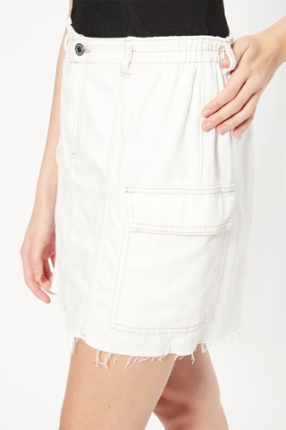 Gonna taglio dritto in jeans - Bianco