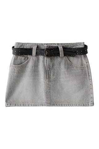 Minigonna in jeans - Grigio